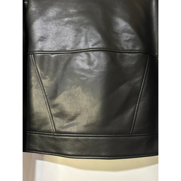 Hudson Faux Leather Black Jacket Small NWT Sample Piece Biker Jacket Moto Detail - Picture 10 of 13